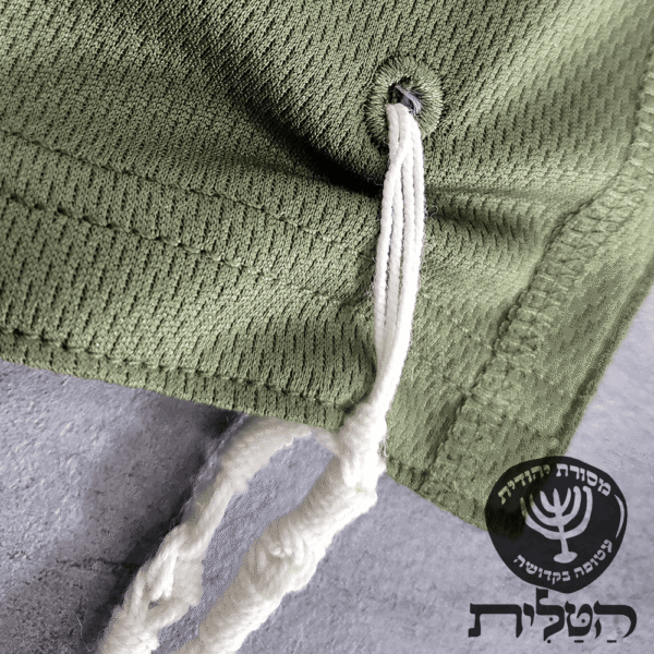 ציצית דרייפיט ירוק צבאי קשור דק