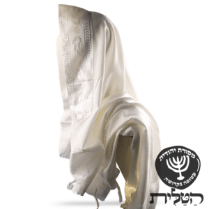 טלית צמר תשבץ קל קודש פסים לבנים