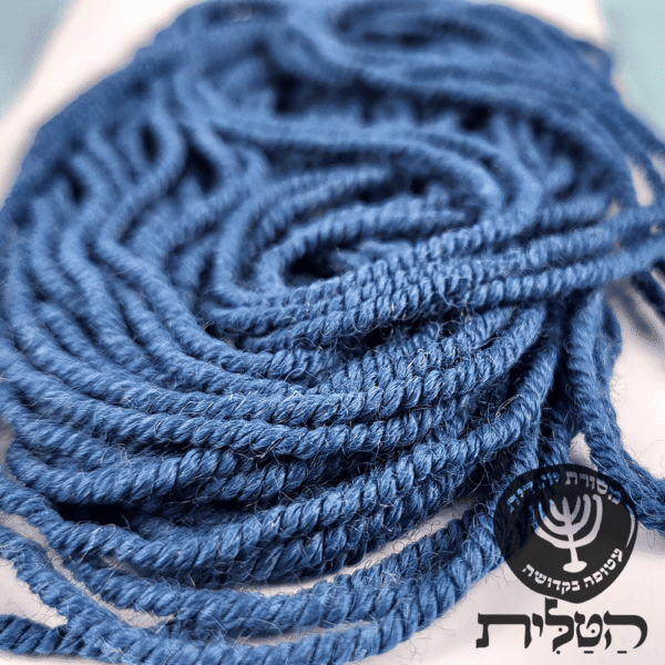 פתיל תכלת עבודת יד 100% צמר