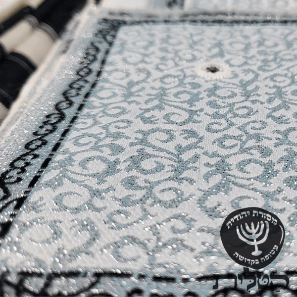 טלית צמר תימנית מהודרת פסים שחורים