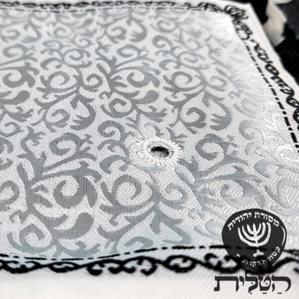 טלית צמר מרוקאית פרימיום פסים שחורים