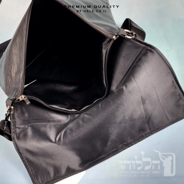 סט תיק לטלית ותפילין – דמוי עור דגם קרוק - שחור 217