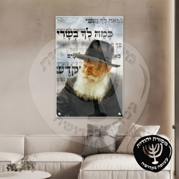 תמונת זכוכית הרבי מליובאוויטש דגם 20