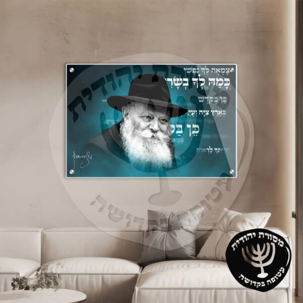 תמונת זכוכית הרבי מליובאוויטש דגם 22