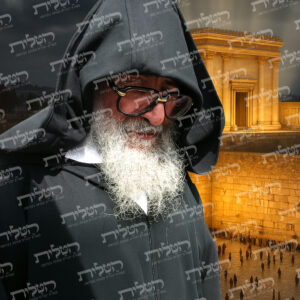 תמונת זכוכית הרב אלעזר אבוחצירא רקע בית מקדש דגם 183