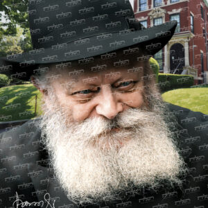 תמונת זכוכית מרהיבה הרבי מליובאוויטש רקע בית הרבי דגם 145