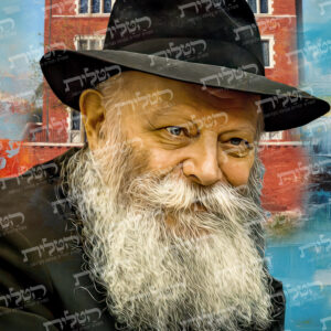 תמונת זכוכית מרהיבה הרבי מליובאוויטש רקע בית הרבי דגם 144