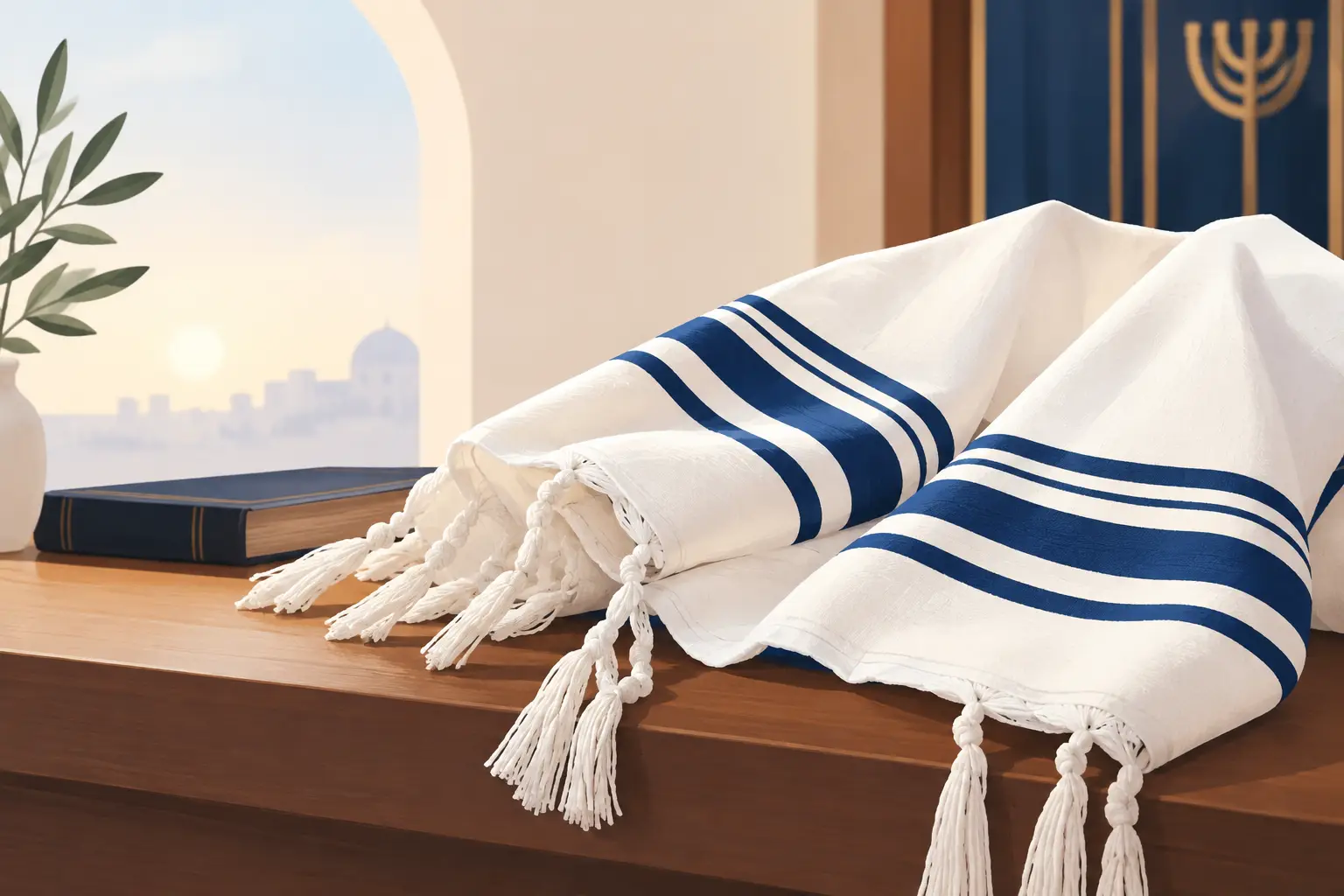 טלית צמר מהודרת לתפילה ולרגעים החשובים